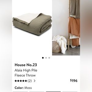 NWT House No. 23 Alaia Sherpa Throw in Moss and Sedona Retail $196!
